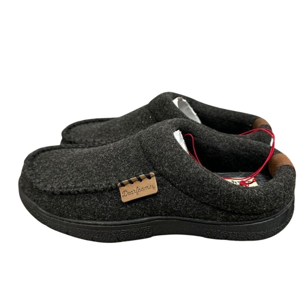 Dearfoams Men's Clog Style Memory Foam Slippers Wool Blend Size S # Box 512 - Picture 5 of 9